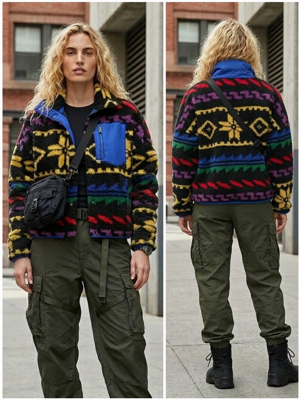 NWOT Polo Ralph Lauren L Tribal Gorpcore Indie Sleeze Ski Teddy Fleece Jacket